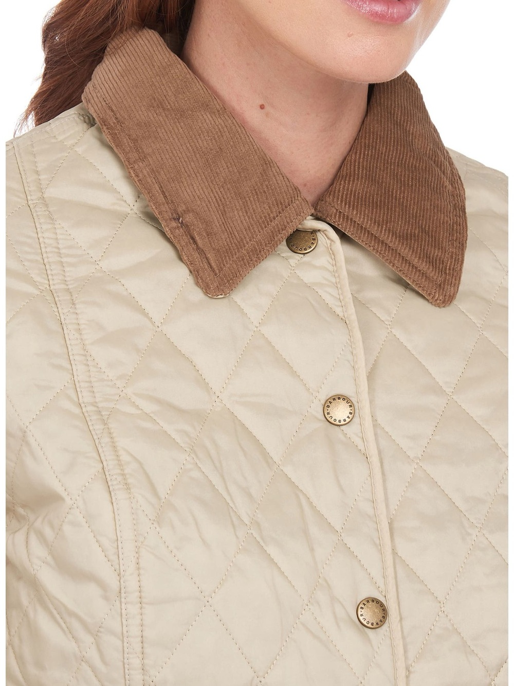 Barbour Liddesdale Quilted Utility Chore Jacket Brown Corduroy Collar size 10 - Picture 4 of 15
